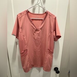 Hanes Women's Coral V-Neck Short Sleeve Top Scrubs